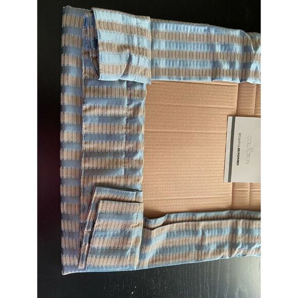 The Collection by Bed Bad and Beyond Railway Striped Panel French Blue L 63" - Picture 9 of 9